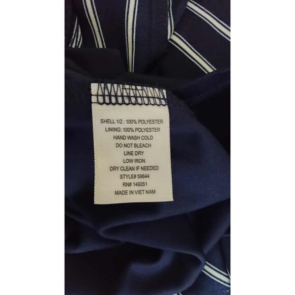 Monteau | Blue & White Striped Halter Long Side Slit Dress Size Large - Picture 3 of 4